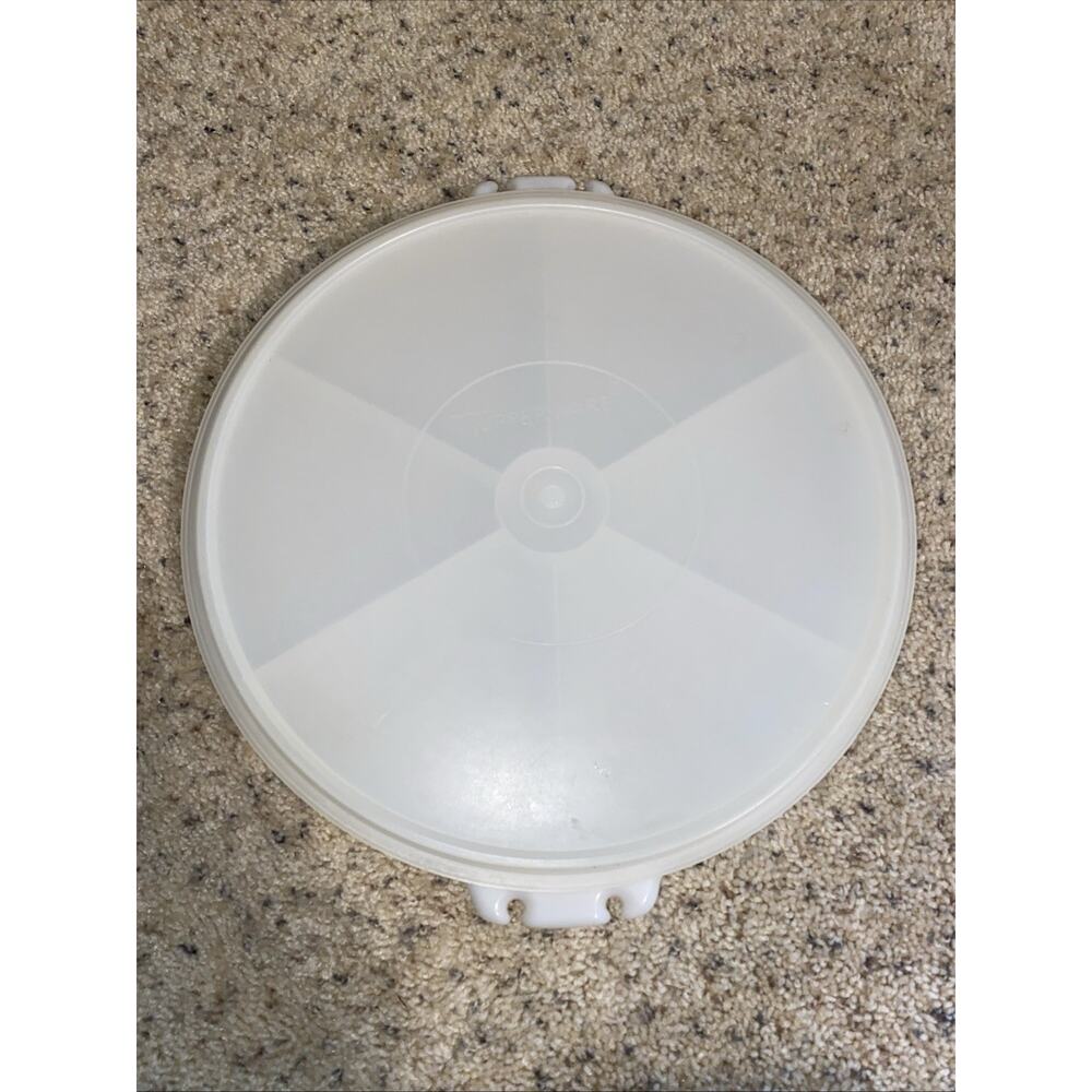 Vintage Tupperware #224-11 Divided Tray 12" Tupper Seal w/Lid. No Handle